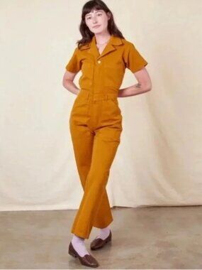Big Bud Press Short Sleeve Jumpsuit in Mustard